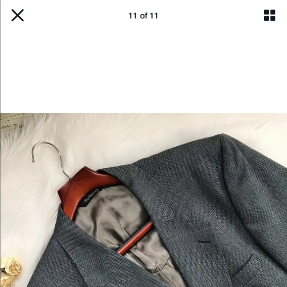 Vintage Burberry Blazer Sport Coat Blue Grey Sz 44 - Picture 11 of 11